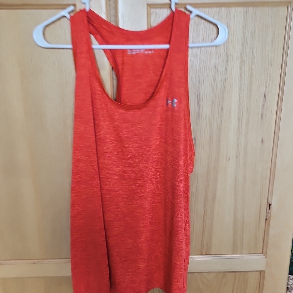 Under Armour Orange Sleeveless Relaxed Tank Top